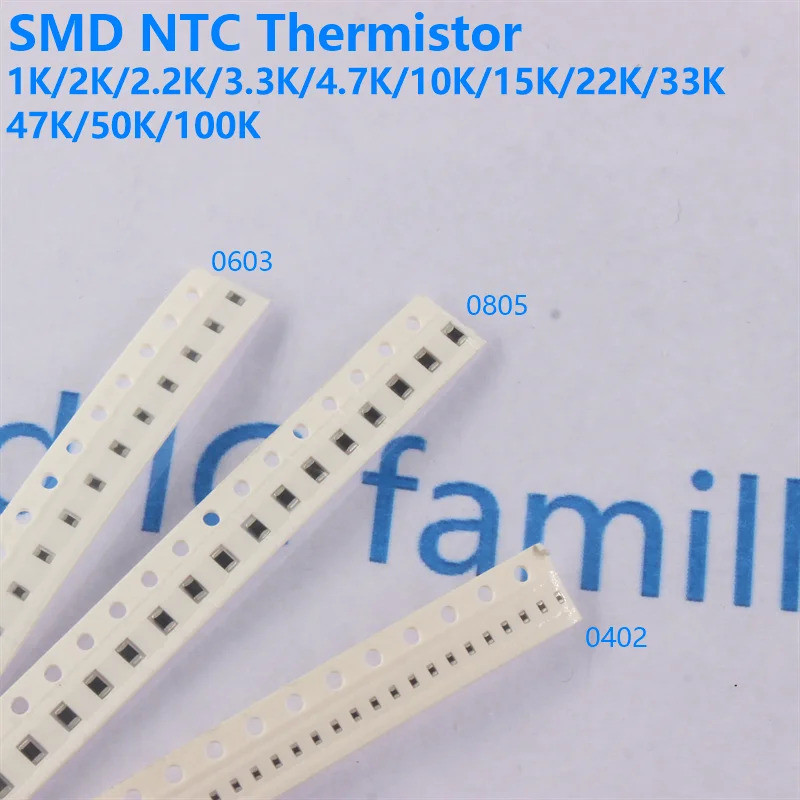 10 chiếc SMT Thermistor NTC Cảm biến nhiệt độ Nhiệt độ thấp 0402 0603 0805 10k 50k 100k 3950 1k 20k 