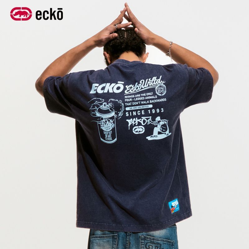 Ecko Áo Thun Nam Nữ, Kiểu Dáng Rộng Thoáng Khí, In Họa Tiết Graffiti