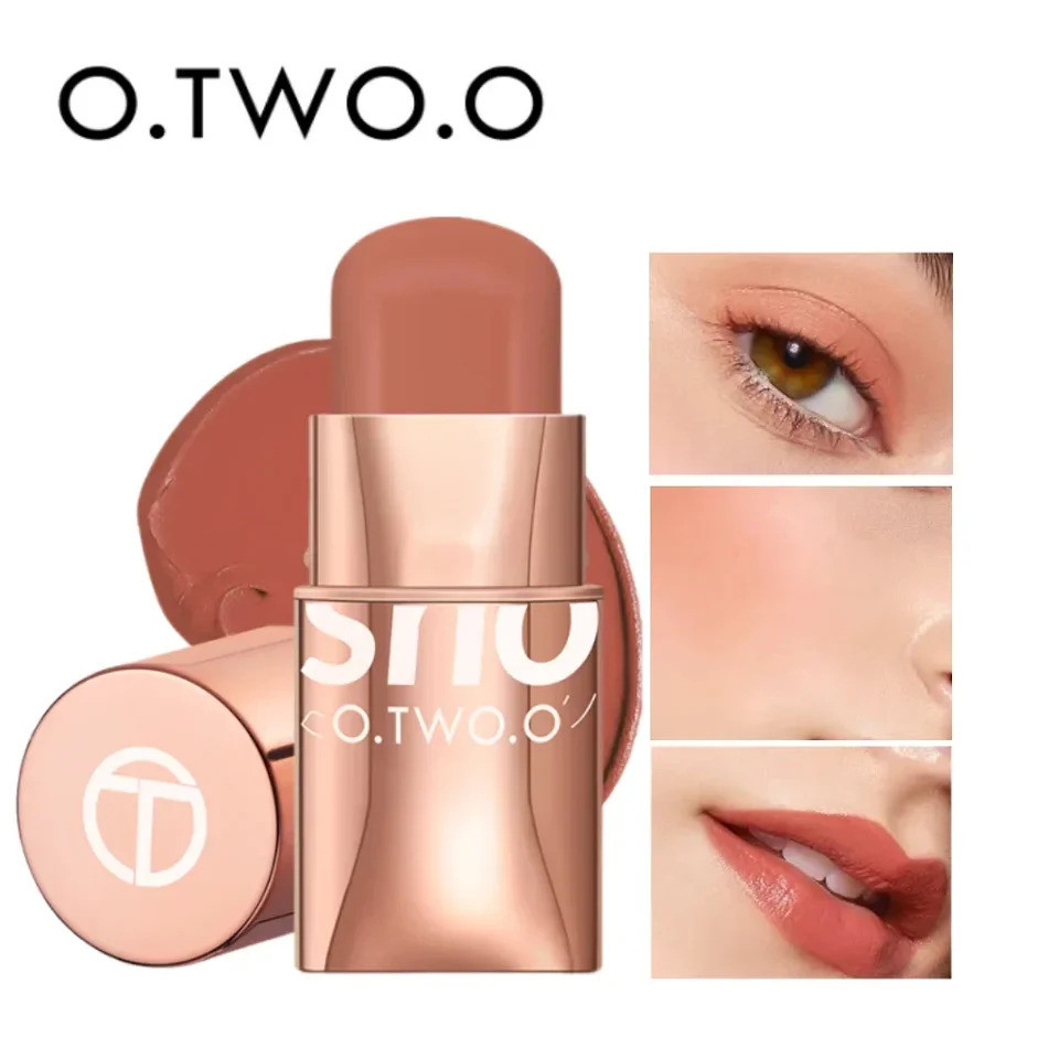 O.TWO.O Trang Điểm Blush Stick Hydrating Gloss Lip & Cheek 6 Màu Chống Thấm Nước Lâu Dài Son Cheek E
