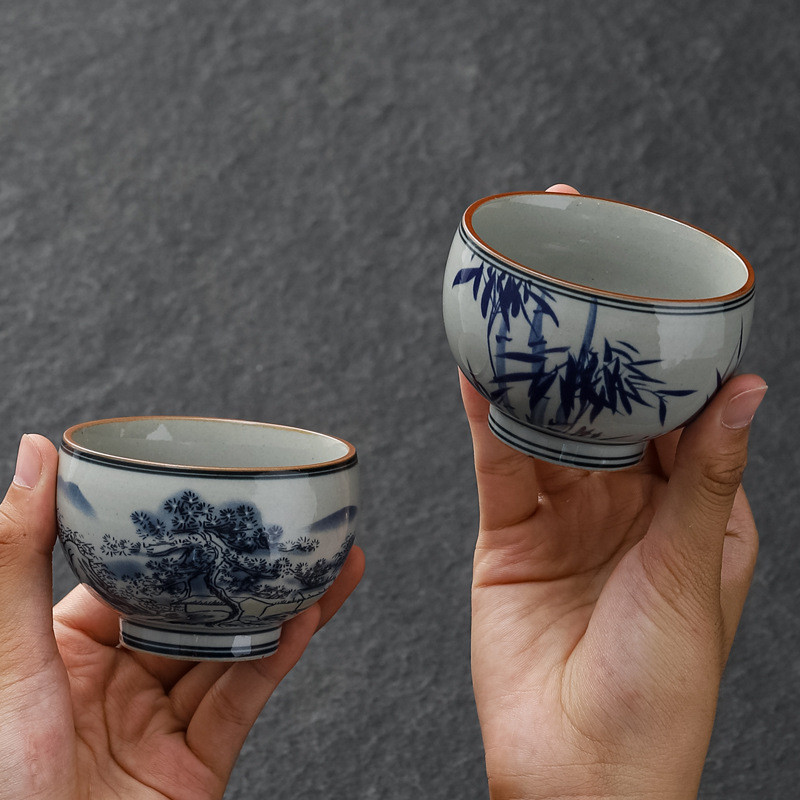 Retro Old Clay Teacup Gốm sứ Kung Fu Tea Set Tea Cup