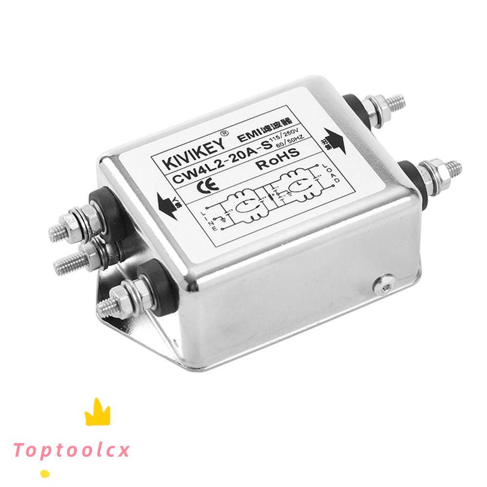 Bộ lọc EMI nguồn TOPTOOLCX, Bộ giảm tiếng ồn đầu mối 20A, Bộ lọc nhiễu điện từ CW4L2-20A-S Bộ chuyển