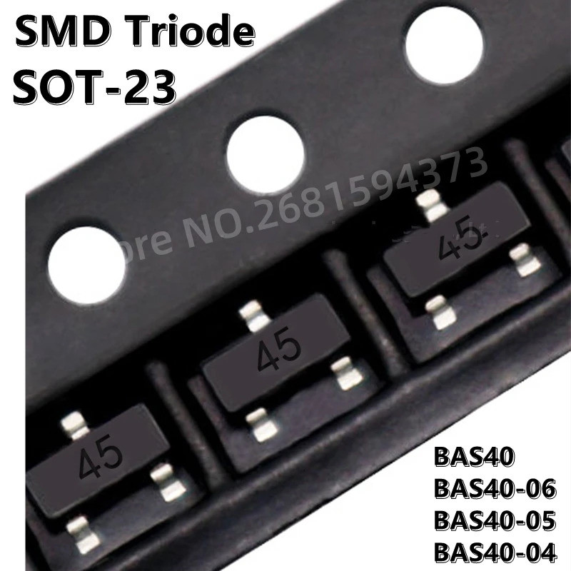 10 CÁI BAS40 43 BAS40-06 46 BAS40-05 45 BAS40-04 44 SMD Triode SOT-23 Chip ic