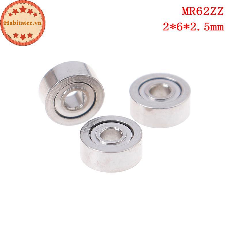 TATER 10 Chiếc MR62ZZ (2x6x2.5mm) Vòng bi chính xác được bảo vệ bằng kim loại Vòng bi mini VN