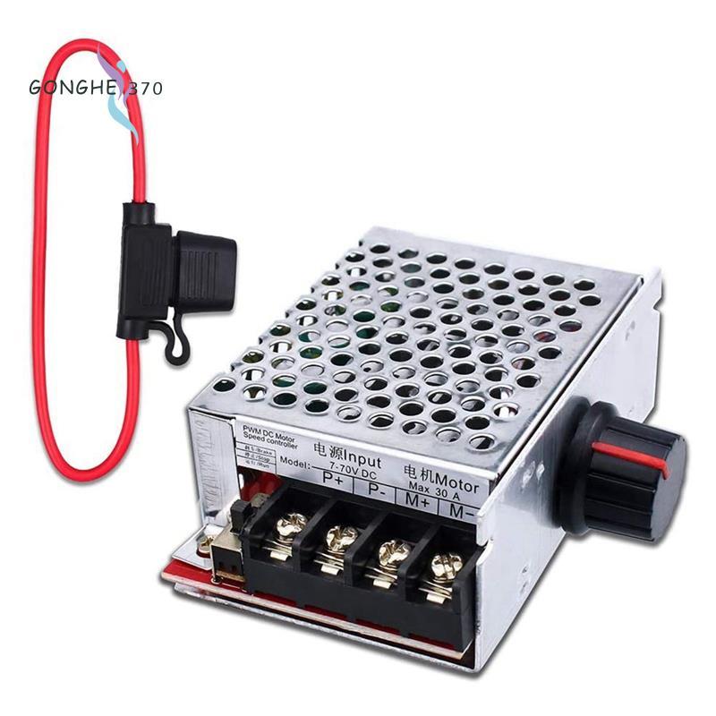 7-70V 30A Bộ điều khiển tốc độ động cơ DC DC Điều khiển công tắc 12V 24V 36V 48V với cầu chì 30 Amp