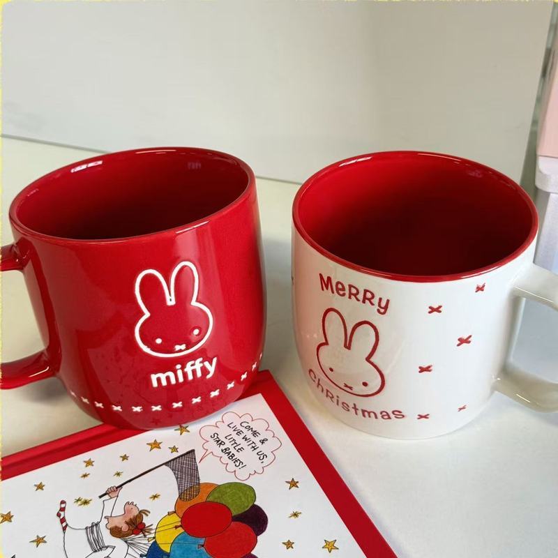Miffy / Dễ thương Miffy Rabbit Cốc gốm năm mới Cốc nước hoạt hình / cfes
