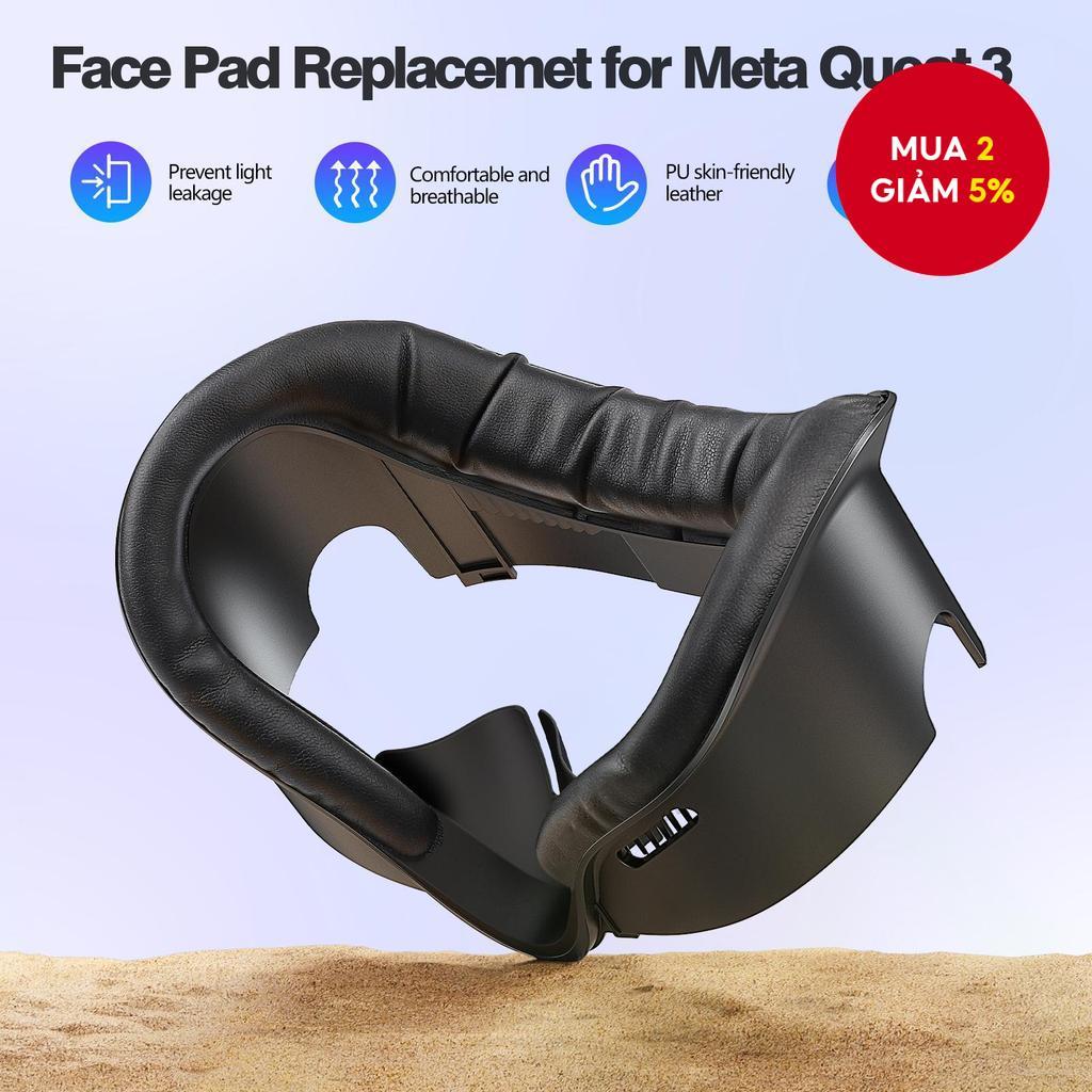 Miếng đệm mặt & đệm che mặt tương thích với phụ kiện Meta Oculus Quest 3/3S, thay thế đệm mút PU chố