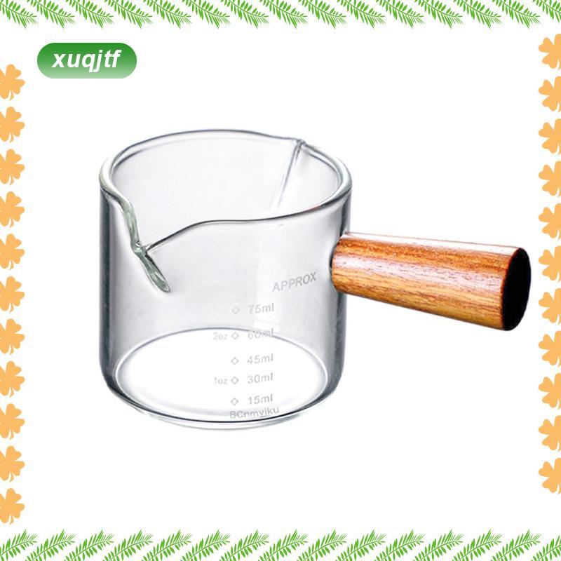 Tay cầm bằng gỗ sữa thủy tinh có cân Jigger Ounce Cup Coffeware Measure-Mug