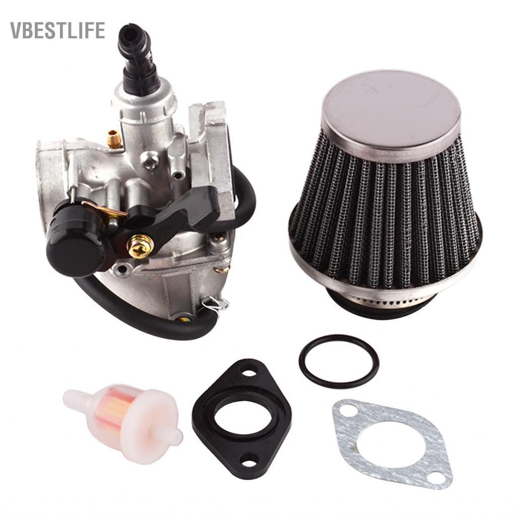 VBESTLIFE Bộ chế hòa khí PZ19 với bộ lọc không khí nhiên liệu cho xe đạp địa hình 50CC-125CC Xe máy 