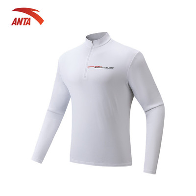 ANTA Nam Áo Thun Dài Tay Thể Thao Giữ Nhiệt, Cổ Đứng, Nhanh Khô Áo Thể Thao tập Gym 152547401N