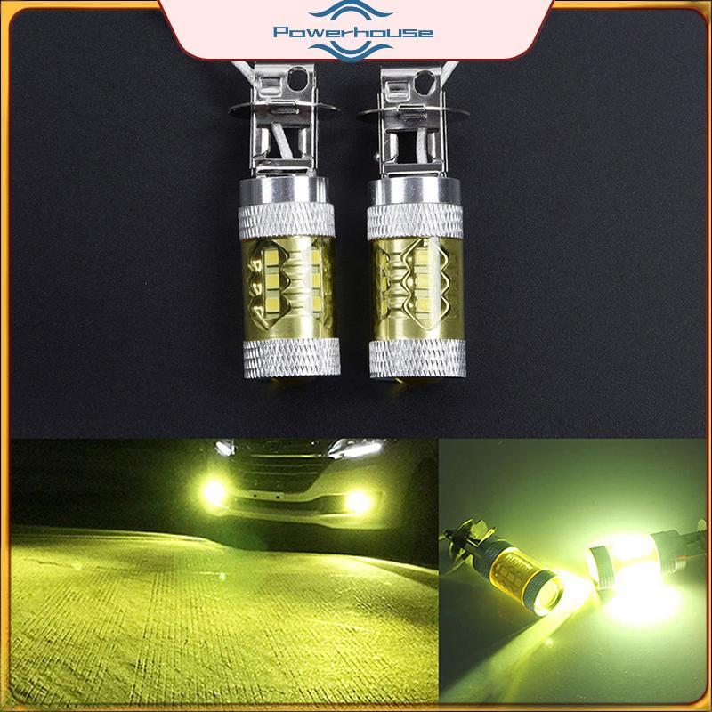 ĐIỆN 2 Đèn LED Sương Mù 12-24V H3 80W 16 Đèn LED Ô Tô SMD Màu Vàng Công Suất Cao.