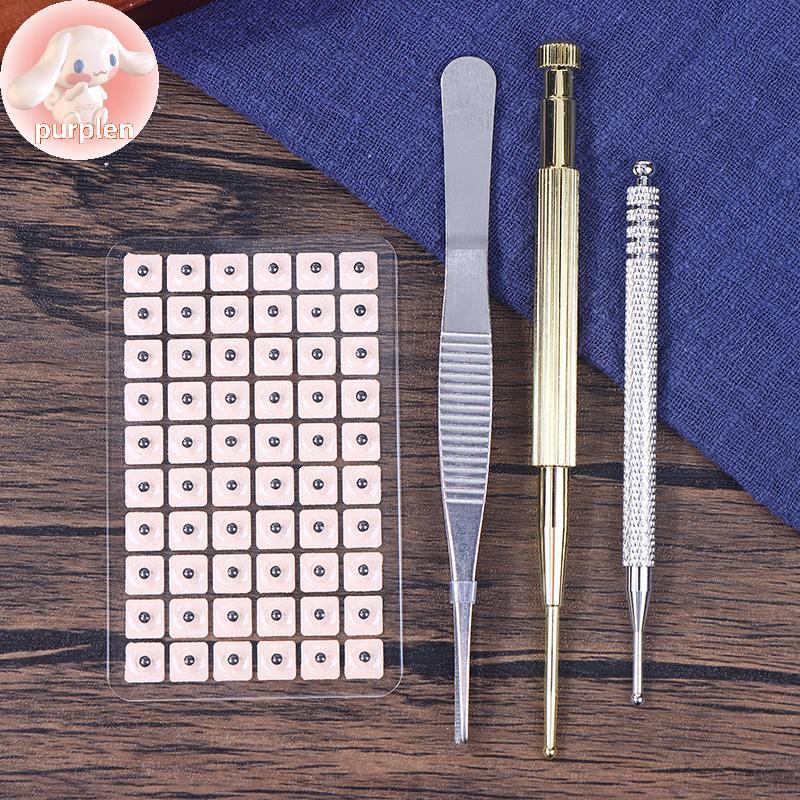Purplen 1200 Cái Cowherb Seed Ear Sticker Set Auriculotherapy Châm cứu Massage Trị liệu nạo vét Cơ t