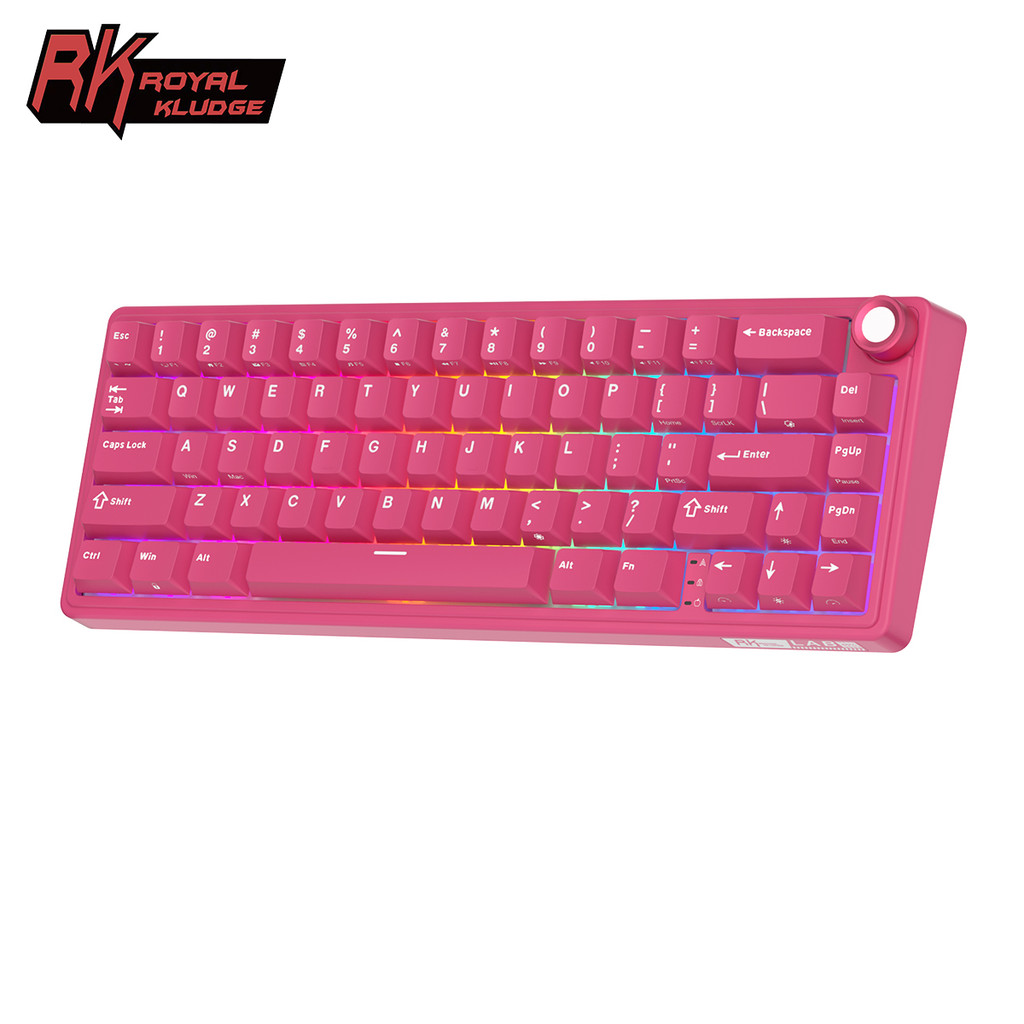 RK ROYAL KLUDGE RK R65 Berry Vòng đệm màu đỏ Có dây Bàn phím cơ hoán đổi nóng