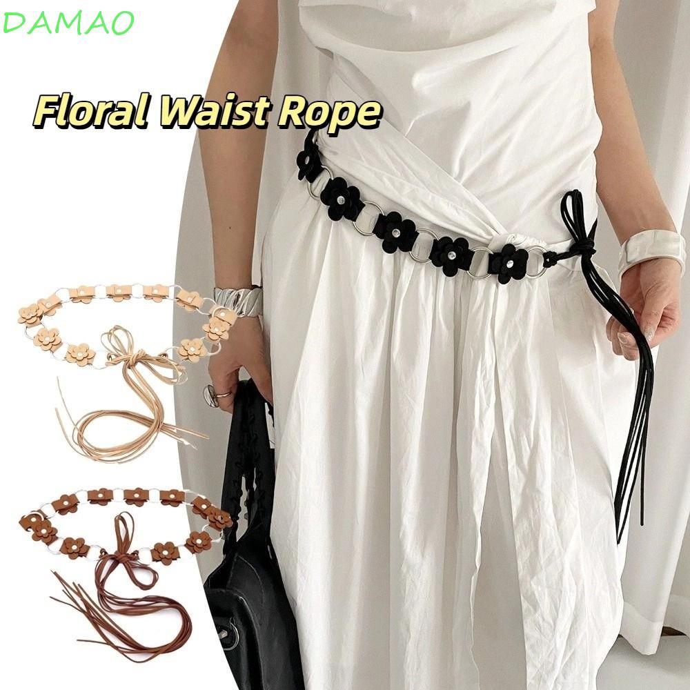 Thắt lưng nữ DAMAO, Dây thắt lưng da dân tộc cổ điển, Boho Váy hoa ngọt ngào Quần jean Thắt lưng Phụ