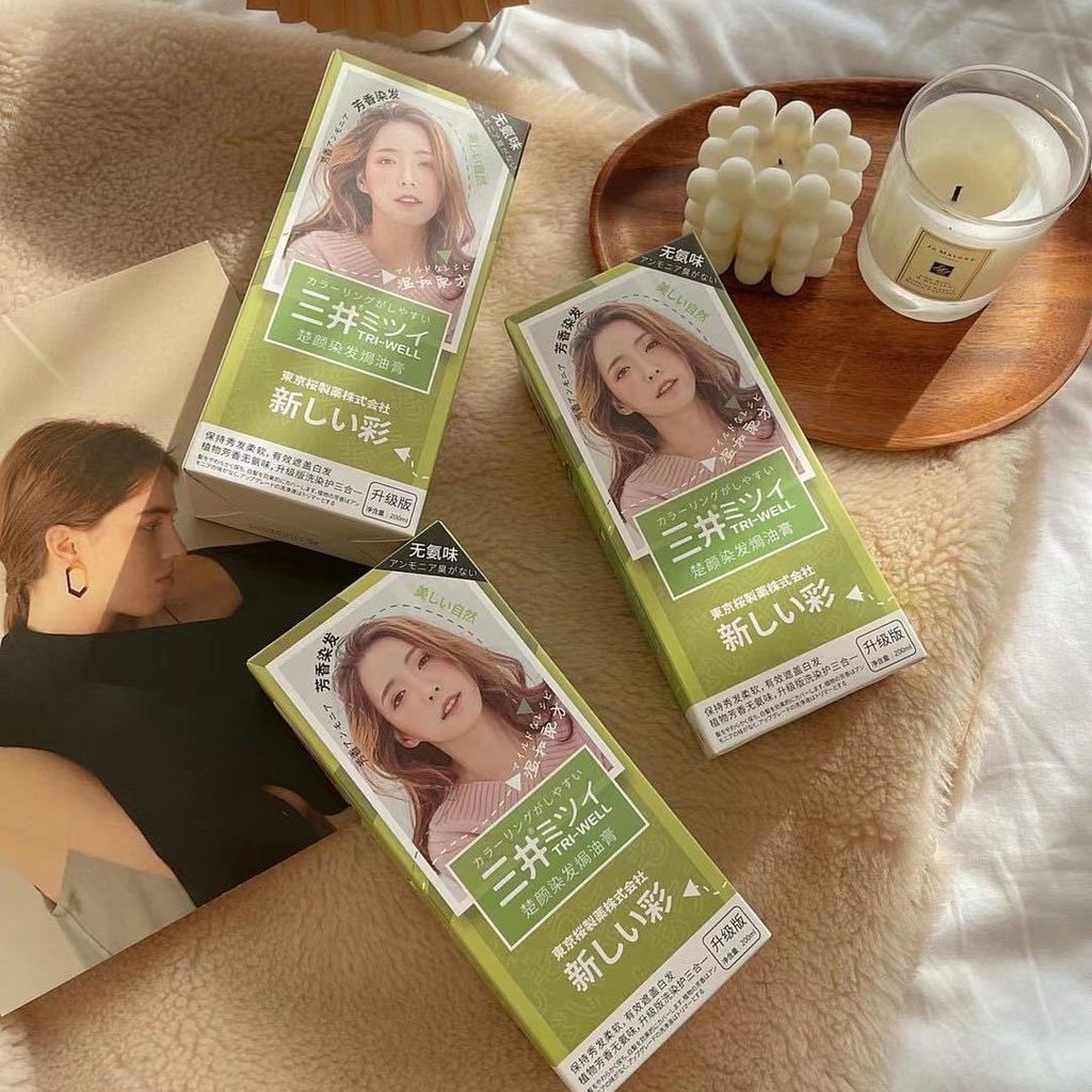 Mitsui International Hair Dye Plant Natural One Comb Color Hair Dye Cream Wash Color Wash Color Wash