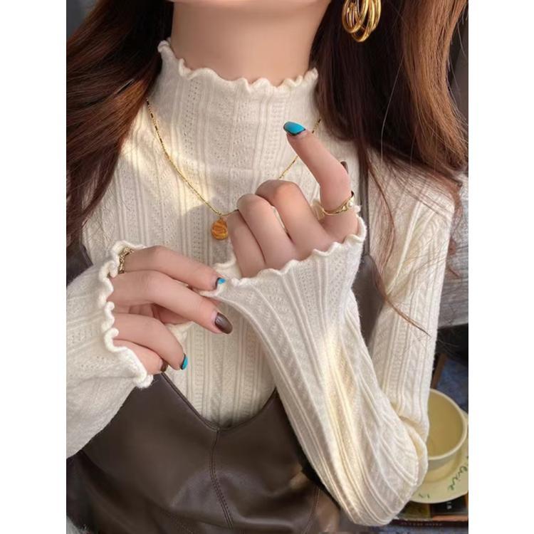 6497 Áo len cổ mô phỏng sành điệu dành cho nữ Mùa thu đông phù hợp