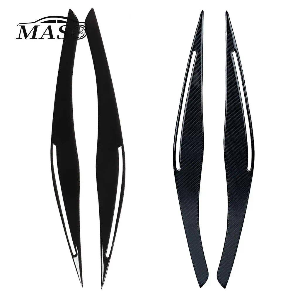 2 Chiếc Đèn Pha Ô Tô Lông Mày Mí Mắt Viền Bao Dán Bóng Đen / Sợi Carbon Cho Xe BMW 3 Series E90 318i