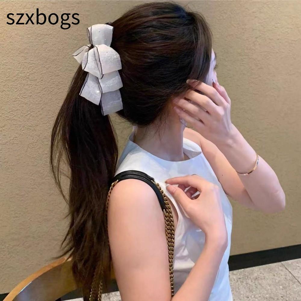 Nơ Kẹp Tóc Lưới Tuyn Style Hàn Quốc, Sweet & Chic - Perfect Cho Duoi Ngua Va Kepp Chuoi