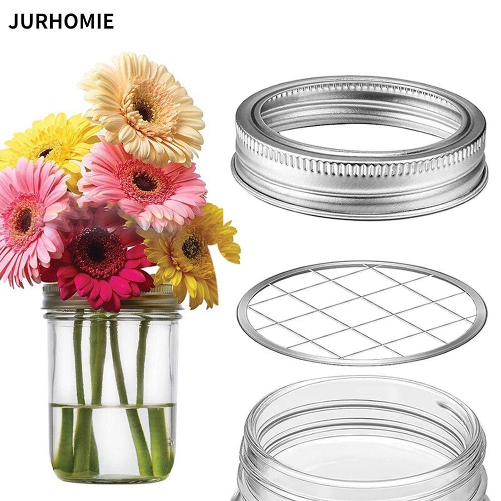 JURHOMIE 1 Nắp lọ hoa Mason, Nắp tổ chức tiết kiệm không gian Nắp tổ chức hoa, DIY với lưới vuông Ch