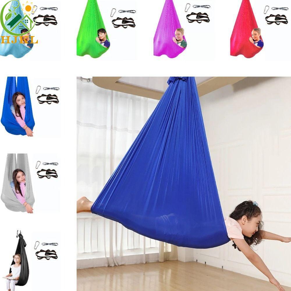 HJKL Trẻ Em Võng Trên Không, Dụng Cụ Tập Yoga Có Thể Điều Chỉnh Co Giãn, Cảm Giác Nhiều Màu Cuddle U