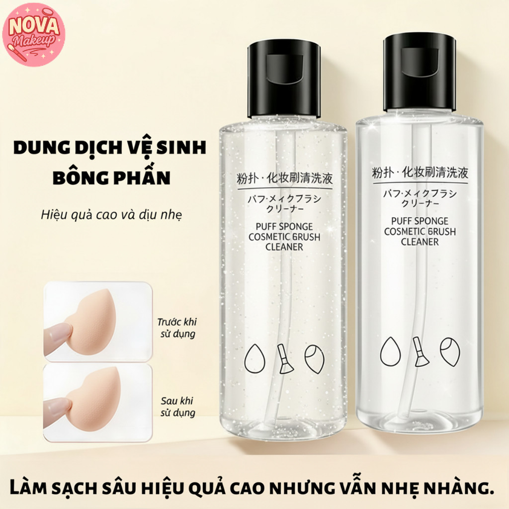 Nước Giặt Cọ Mút Trang Điểm 50ml, Nước Rửa Cọ, Làm Sạch Nhanh, Gel Làm Sạch Dịu Nhẹ Cho Dụng Cụ Make