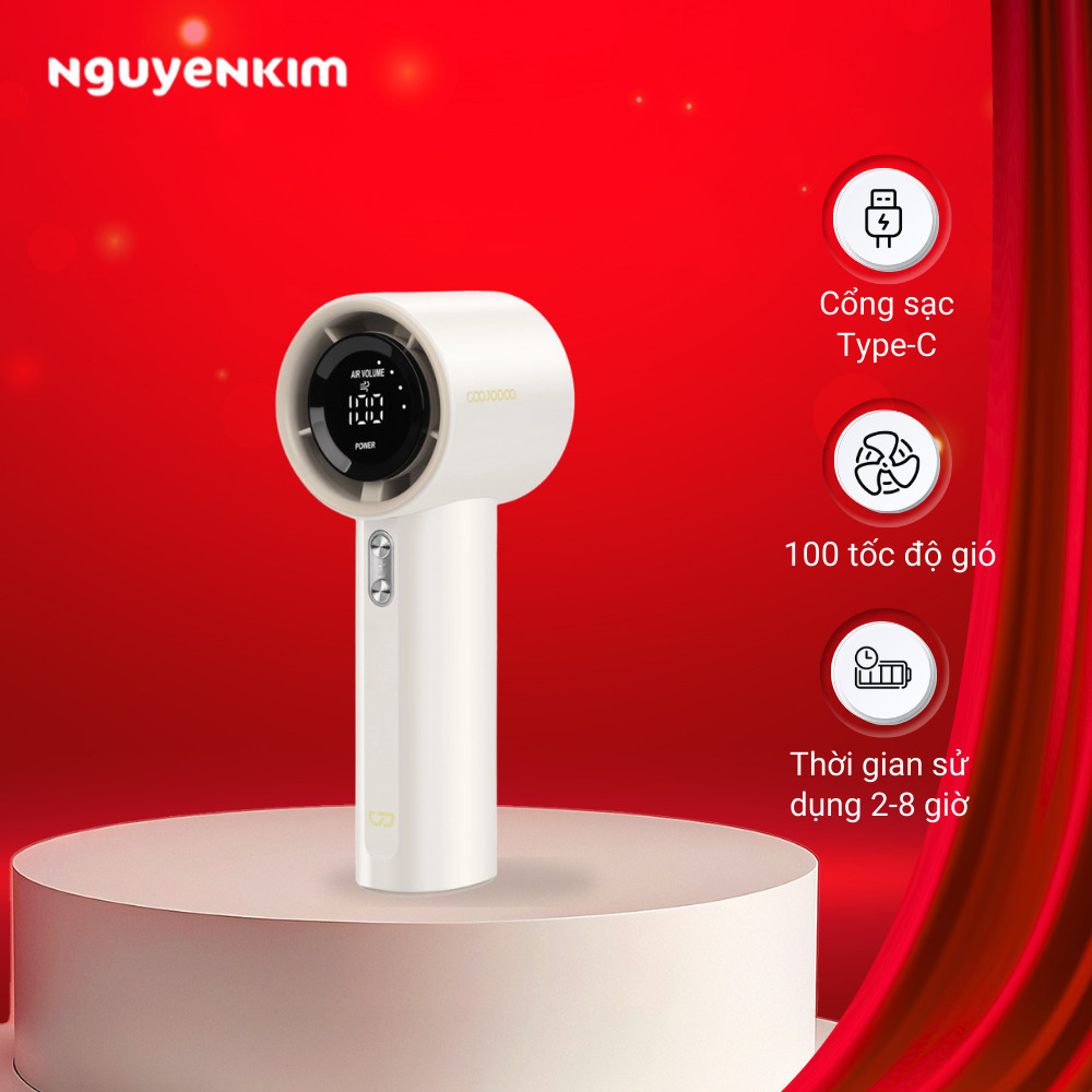 Quạt cầm tay Goojodoq GFS001-WHITE - Hàng chính hãng