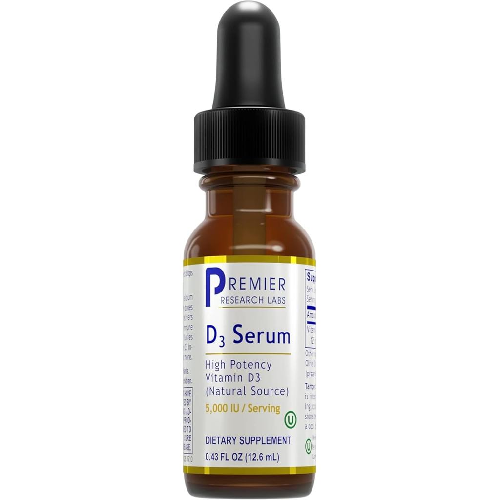Premier Research Labs Vitamin D3 Serum - Giọt dầu Vitamin D dạng lỏng cho người lớn, Vitamin D3 dạng