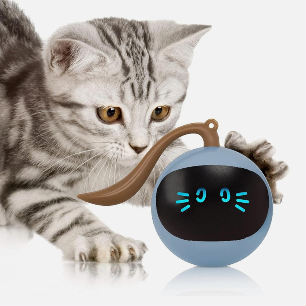 1 Pc Pet Cat Smart Rotation Ball / Automatically Avoid Obstacles USB Rechargeable Luminous LED Self 