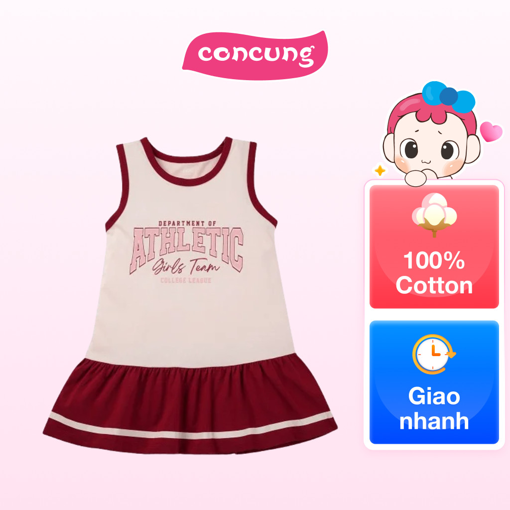 Đầm bé gái Animo Easy LU0625019 (3Y,Hồng,TT02)