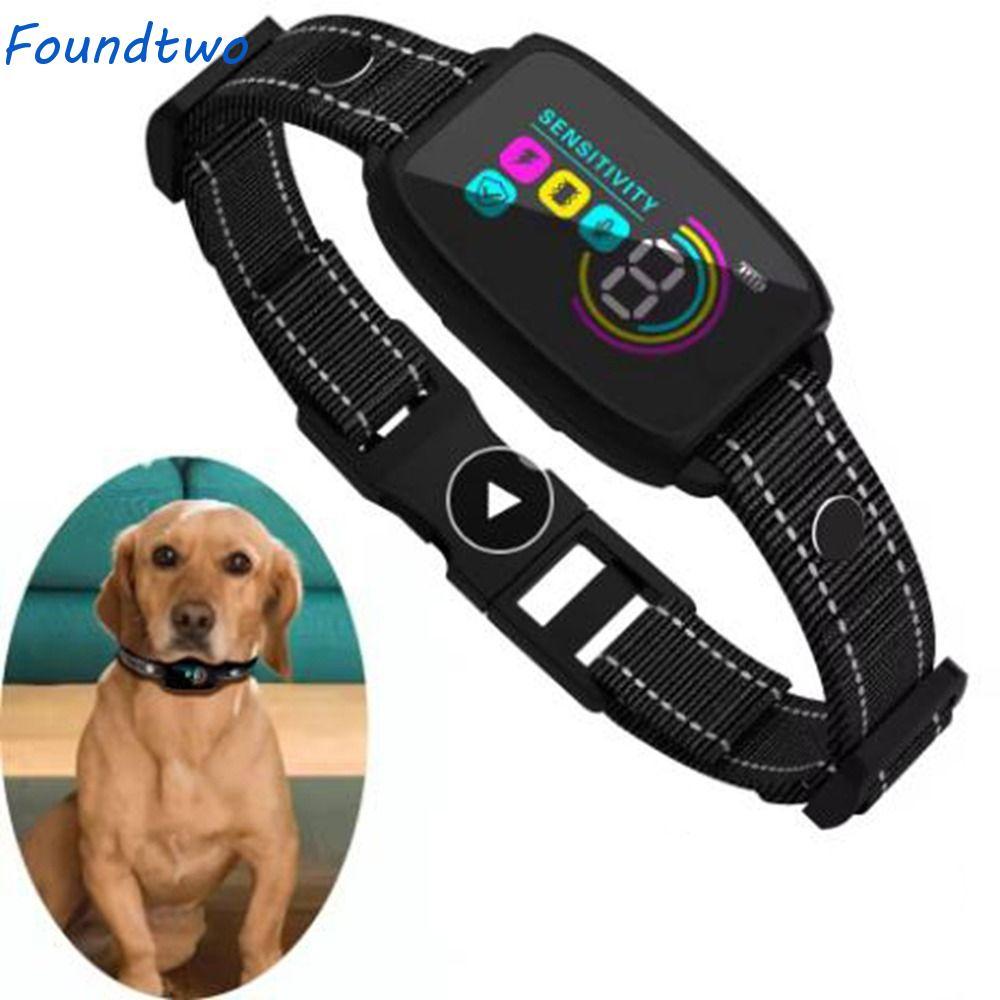 FOUNDTWO Dog Barking Collar, Chức năng sốc Vòng cổ chó chống sủa thông minh, Chế độ làm việc có thể 