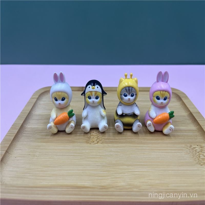 Phiên bản Nhật Bản Hàng số lượng lớn EIKOH No. 3 Tôm Chiên Mèo Ngồi Gashapon Tôm Chiên Mèo Có Mũ Thỏ