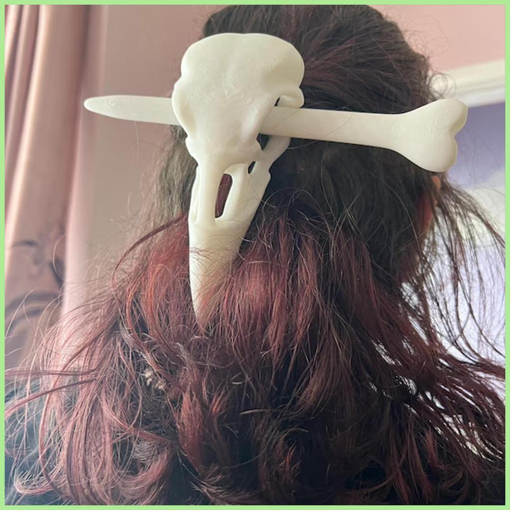 Đầu Lâu Kẹp Tóc 3D In Hình Động Vật Đầu Lâu Kẹp Tóc Halloween Cho Lễ Hội Mặc Chủ Đề Ma Quái Kinh Dị 