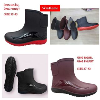 Ủng ngắn đi mưa, size 38 - 43, đế cứng, lý tưởng cho làm vườn và phượt.