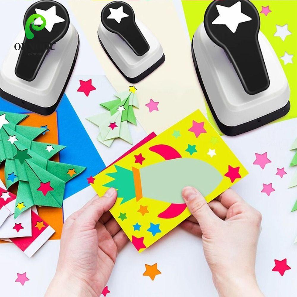 ORNOOU Craft Hole Puncher, Paper Card Arts Crafts Scrapbooking Punches Maker, Color Heart Punch Embo