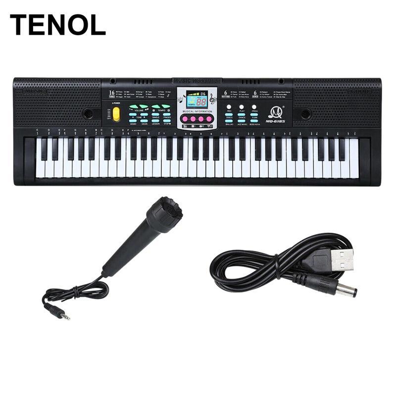 Bàn phím Piano 61 phím Bảng phím nhạc kỹ thuật số có micrô Quà tặng Âm nhạc