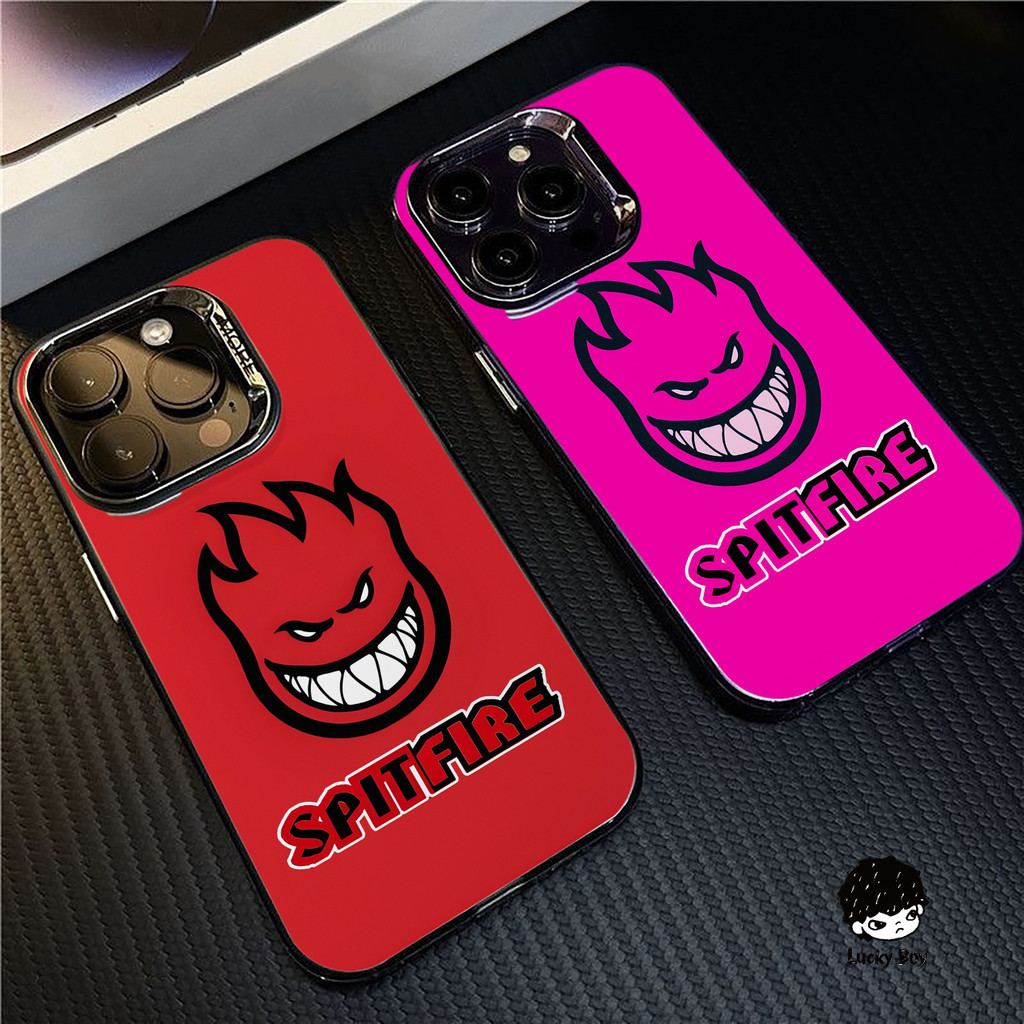 Ốp iPhone 17 Pro Max Thương Hiệu Thời Trang Spitfire Wheels thoại bảo vệ ống kính mạ điện mờ màu trơ