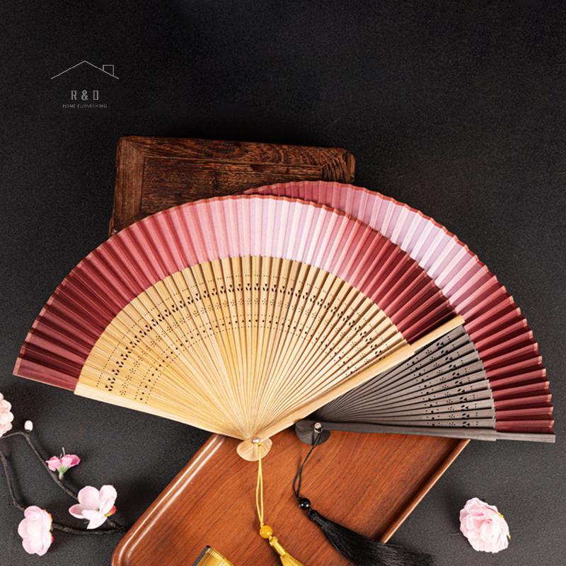 RO > Khắc Tre Gấp Quạt Cưới Tay Thơm Đảng Chống Đỡ Trung Quốc Quạt Gỗ Vintage Rỗng Cổ Điển Cổ Điển G