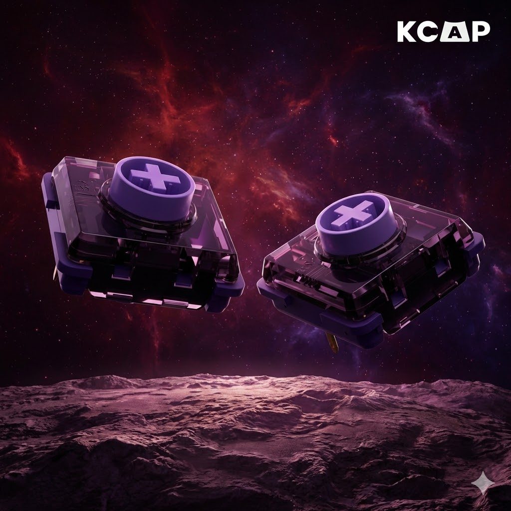 Switch Kaihua Raptor Purple Swallow Low Profile Silent Linear Êm Ái | KCRAFT - World of keycaps