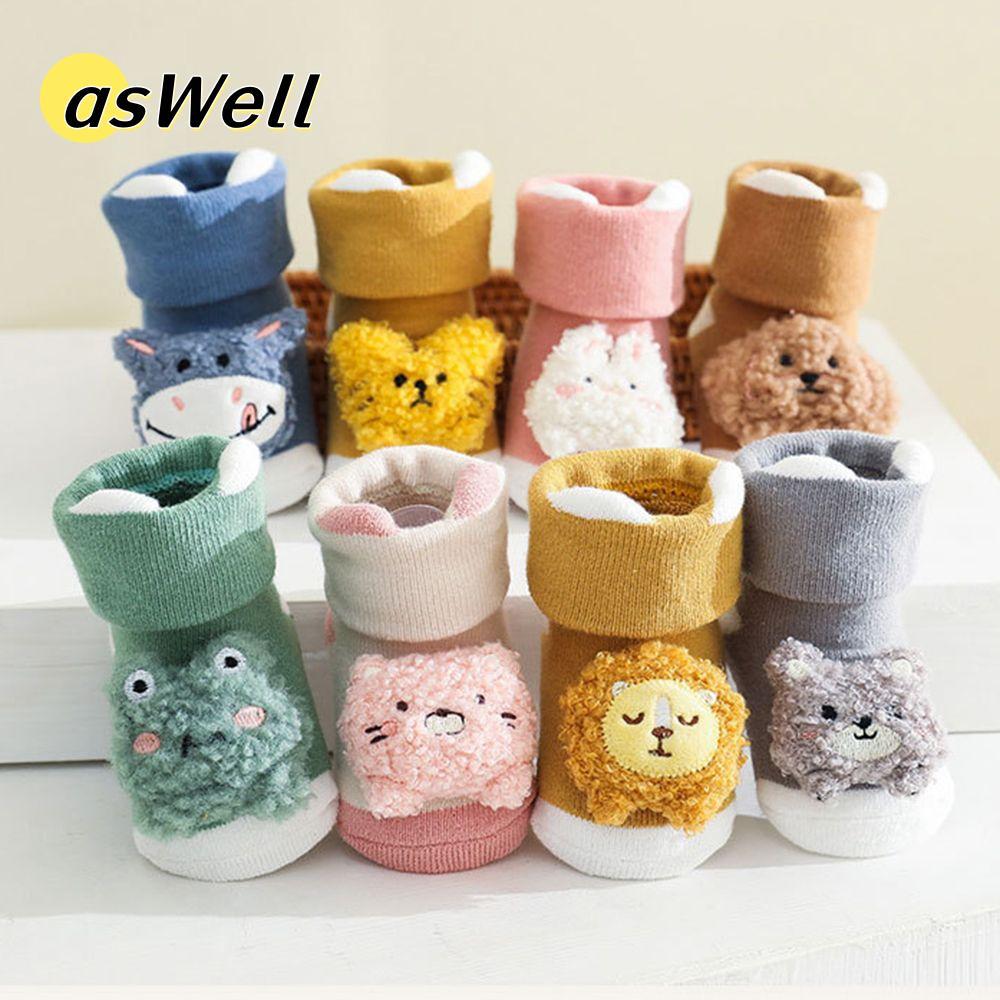 Tất Cotton dày chống trượt cho bé sơ sinh ASWELL