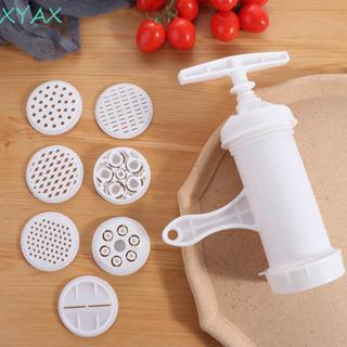 Máy ép mì XYAX, Máy làm mì ống bằng nhựa thủ công, Hộ gia đình với 7 khuôn in khác nhau Máy làm mì trắng Nhà hàng