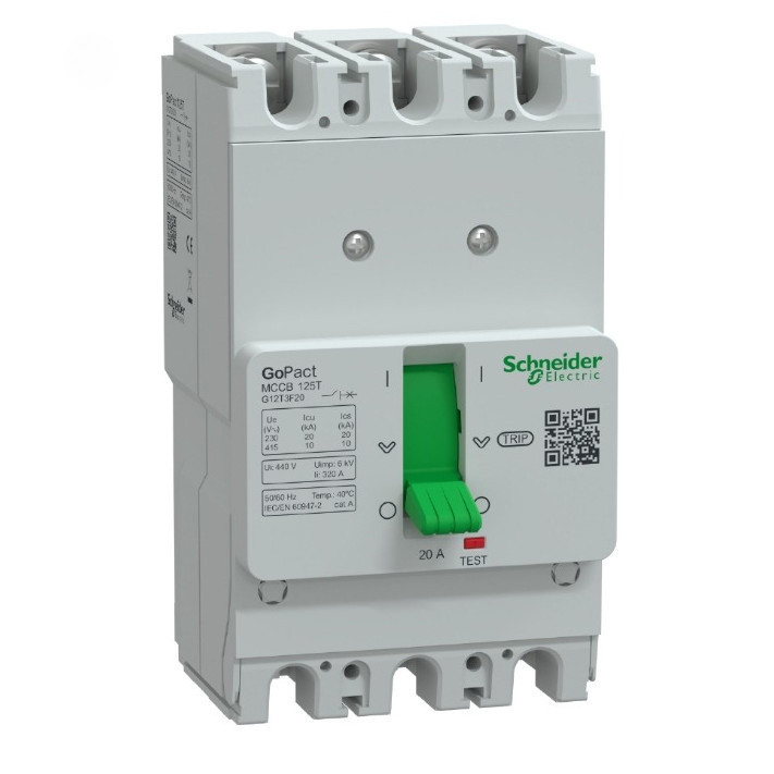 (Feeship) MCCB GoPact 125T 3P 10kA - G12T3F16 G12T3F32 G12T3F40 G12T3F50 G12T3F63 G12T3F80 G12T3F100