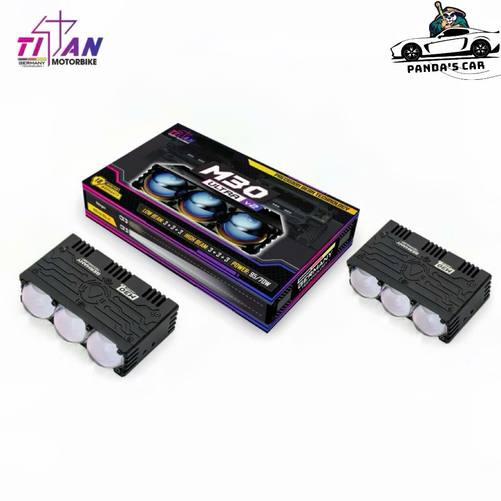 M30 Ultra V2, Đèn Trợ Sáng Titan M30 Ultra V2 Sáng Mịn Bám Đường Tốt , Chống Nước IP68 - BH 18 Tháng