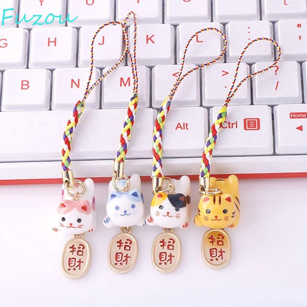 FUJIZOU Gốm Calico Cat Hạt, Kitty Cat Gừng Cat Hạt, Vòng Tay Làm Đẹp Handmade May Mắn DIY Trang Sức 