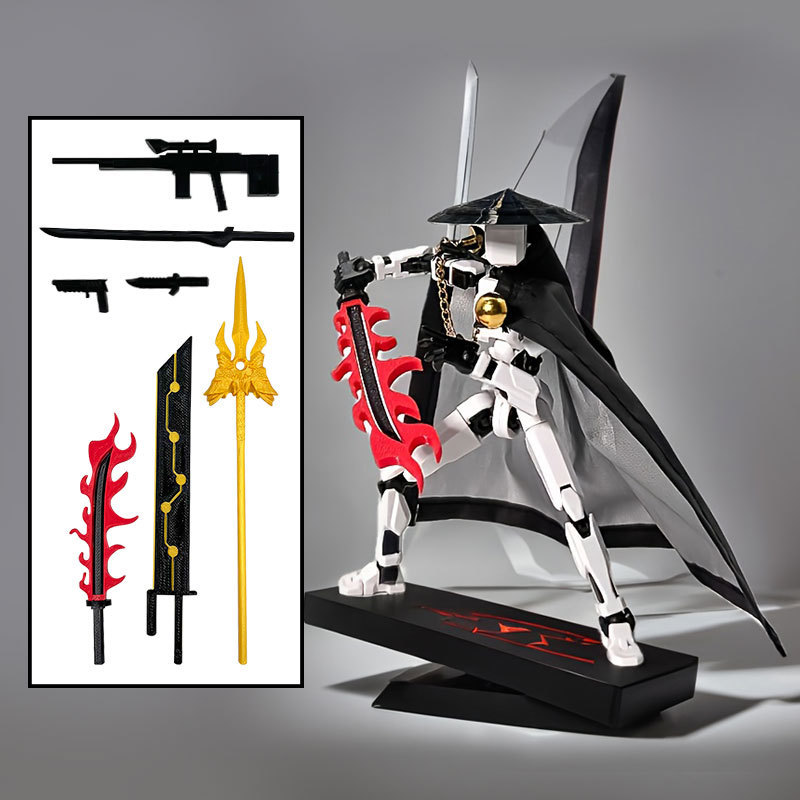 Nhân vật hành động Kungfu mới về, Bản nâng cấp may mắn in 3D, với thanh kiếm ngọn lửa, đồ chơi giảm 