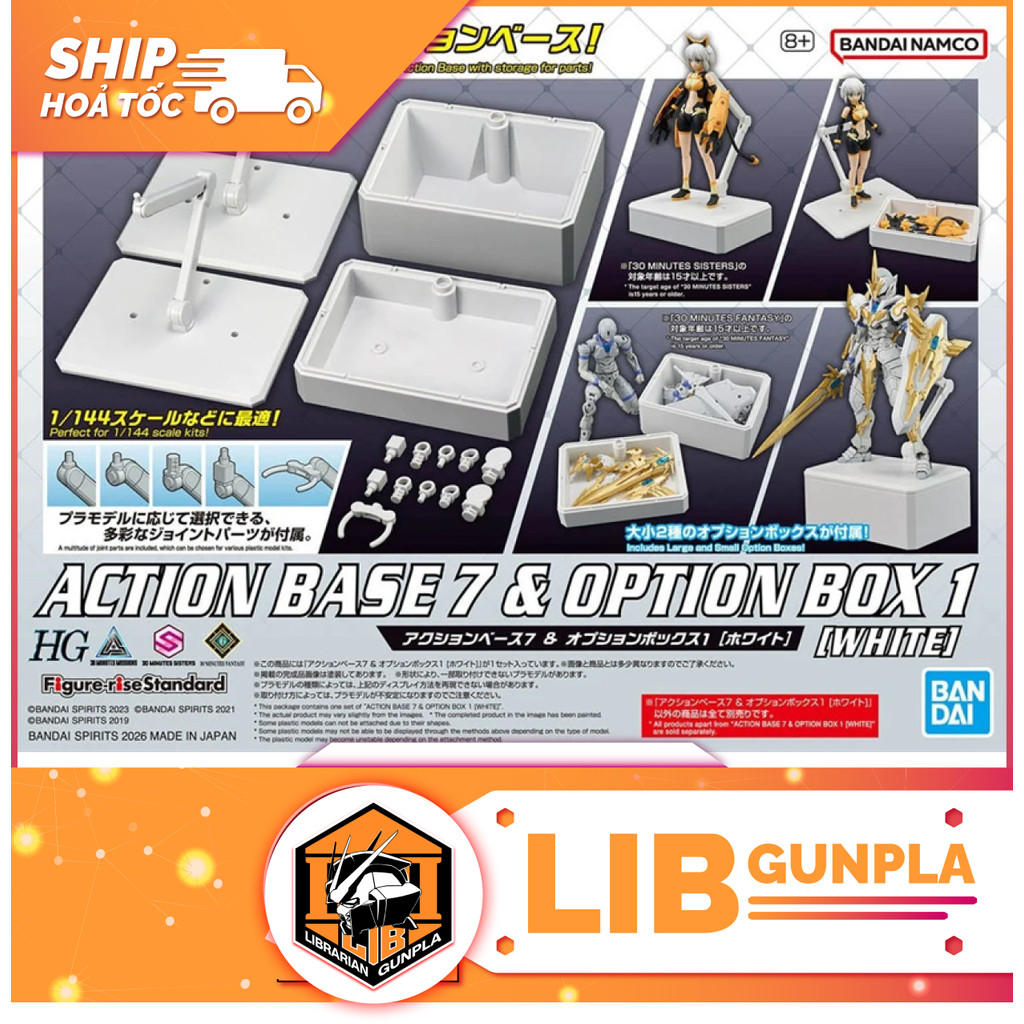 Mô hình lắp ráp Phụ Kiện Gundam Đế Action Base 7 & Option Box 1 - White