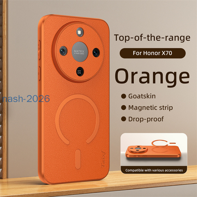 Vỏ cho Honor X9d X9 d X 9d Tùy chỉnh Vỏ điện thoại chống sốc Vỏ bọc lưng hút từ tính bằng da thân th