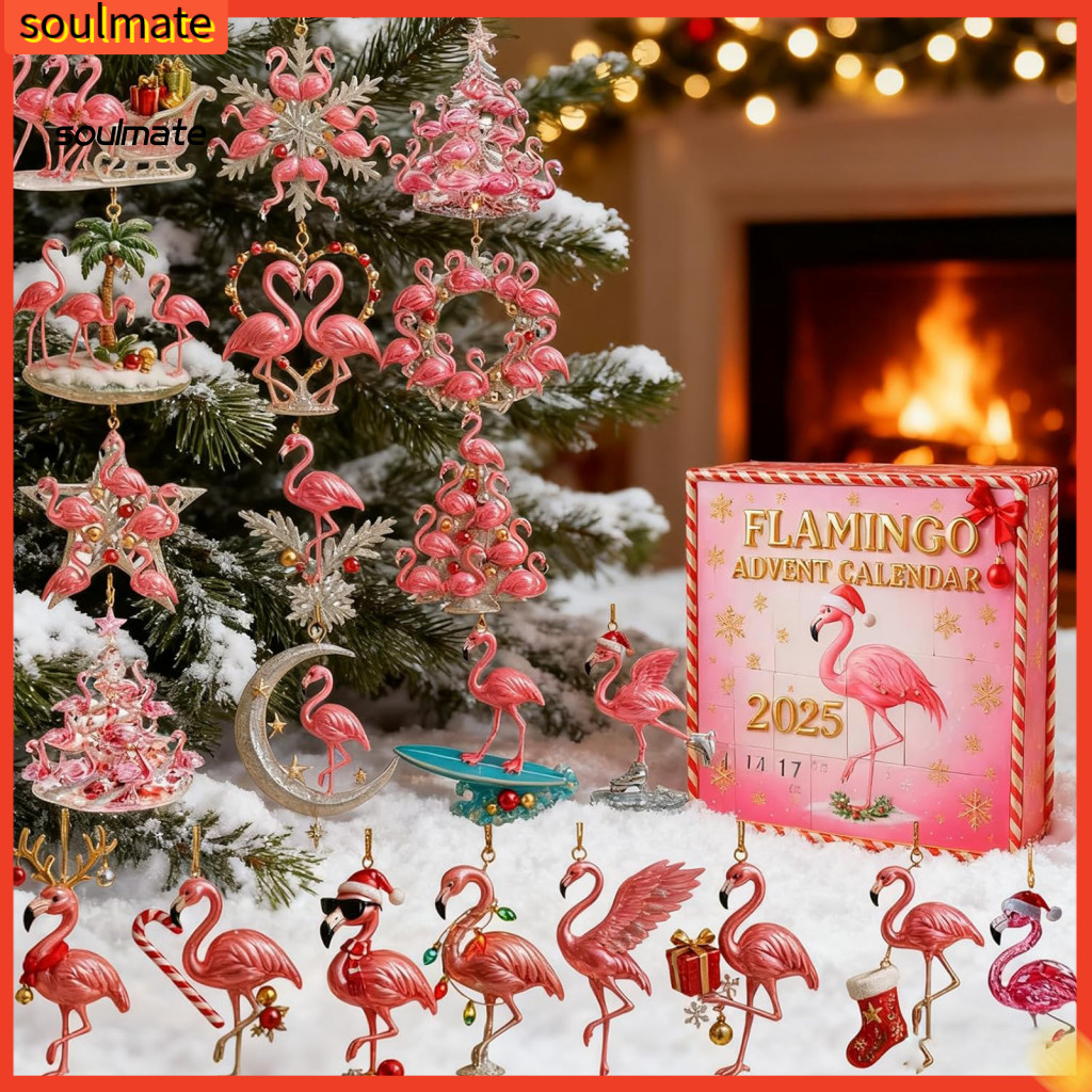 Linh hồn| Lịch Mùa Vọng Bộ Trang Trí Flamingo Cao Cấp Flamingo Đồ Trang Trí Giáng Sinh 2025 Lịch Mùa
