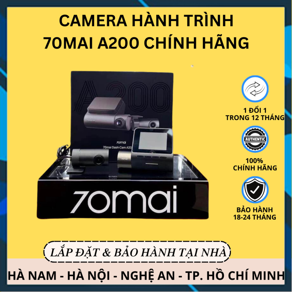 [Hàng mới về] Camera Hành Trình 70mai A200 Chính Hãng - Tặng Kèm Thẻ Nhớ 64G Khủng