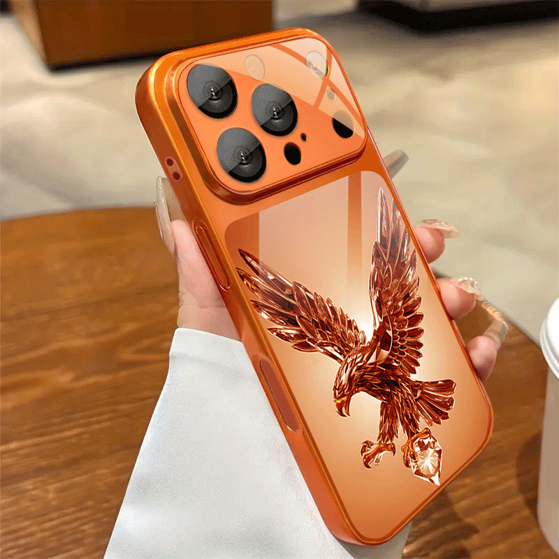 Orange Golden Eagle Thích hợp cho iPhone17 Vỏ kính Corning 16PR0MAX / 15Plus Vỏ bảo vệ cửa sổ lớn