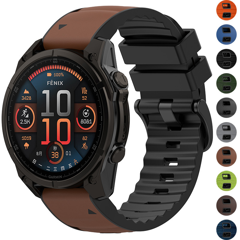 22mm 26mm Da + Dây đeo silicon cho Garmin Fenix 8 47mm 51mm 7 7X 6 6X 5 5X Plus Enduro 3 Tactix 9 Fo