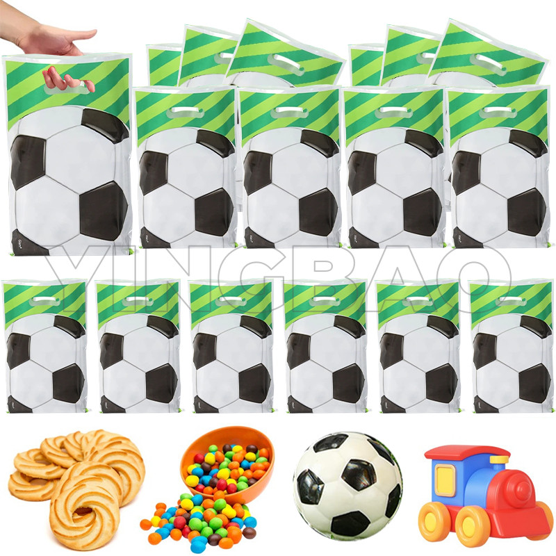 30 Chiếc Bóng Đá Tay Cầm Túi Kẹo Goody Snack Bánh Quy Điều Trị Quà Tặng Quấn Đội Sinh Nhật Người Hâm